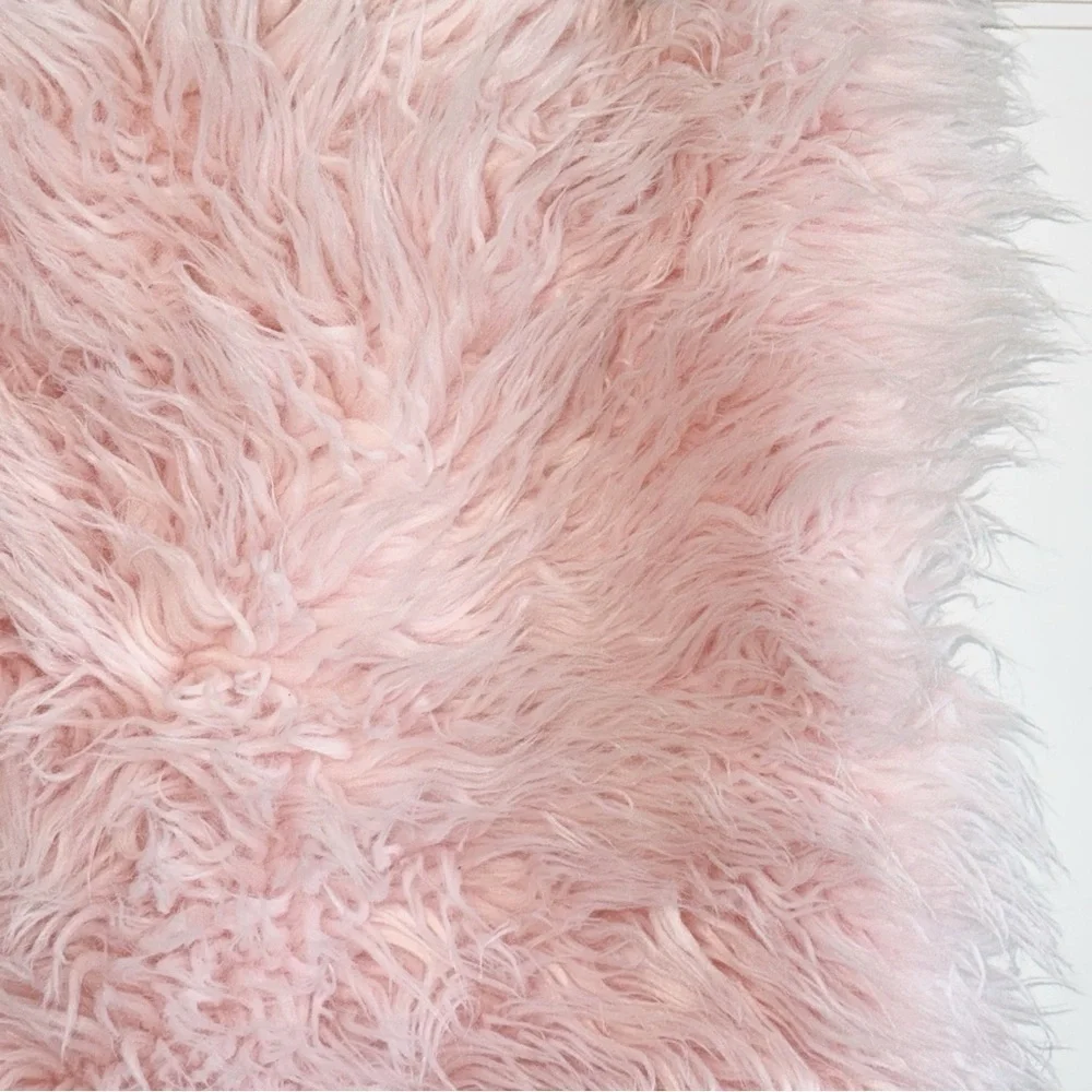Pink Faux Fur Pillow Cover 18”x18”